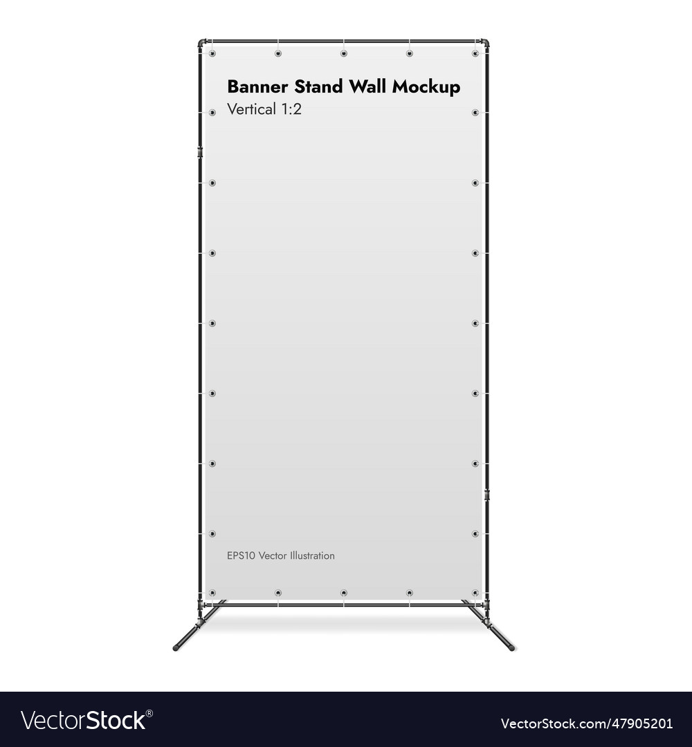 Banner stand wall on white background