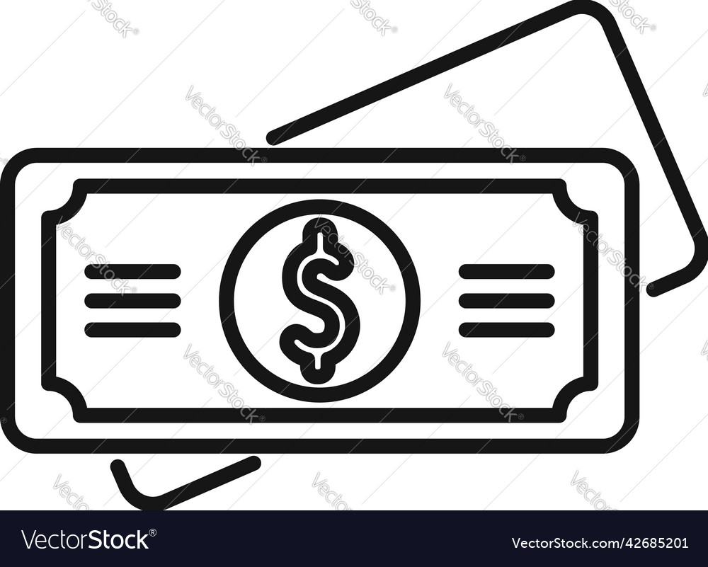 Cash charity icon outline donate help Royalty Free Vector