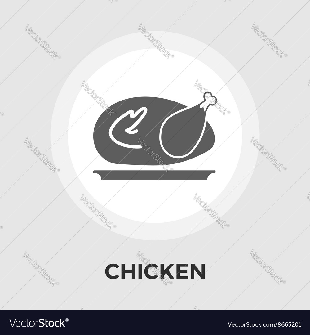 Chicken flat icon Royalty Free Vector Image - VectorStock