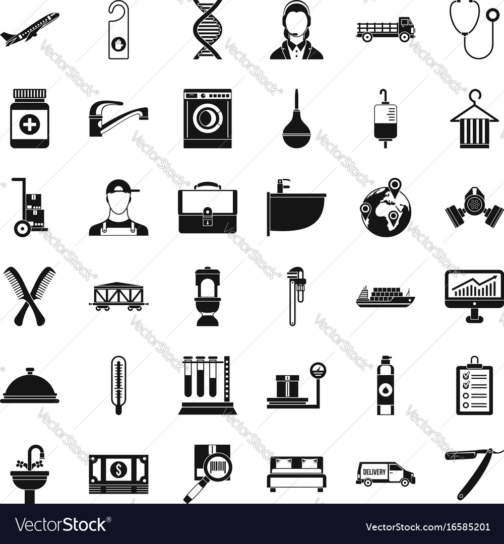 Craft tool icons set simple style Royalty Free Vector Image