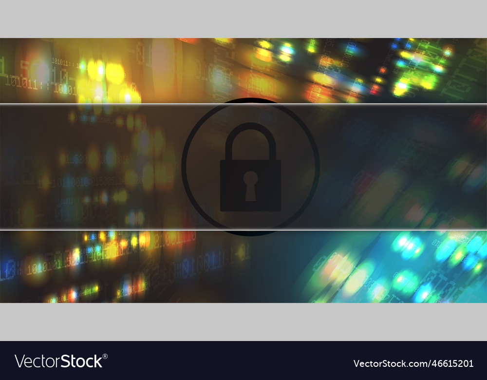 Cyber security and information or network vector image Cyber security and information or network