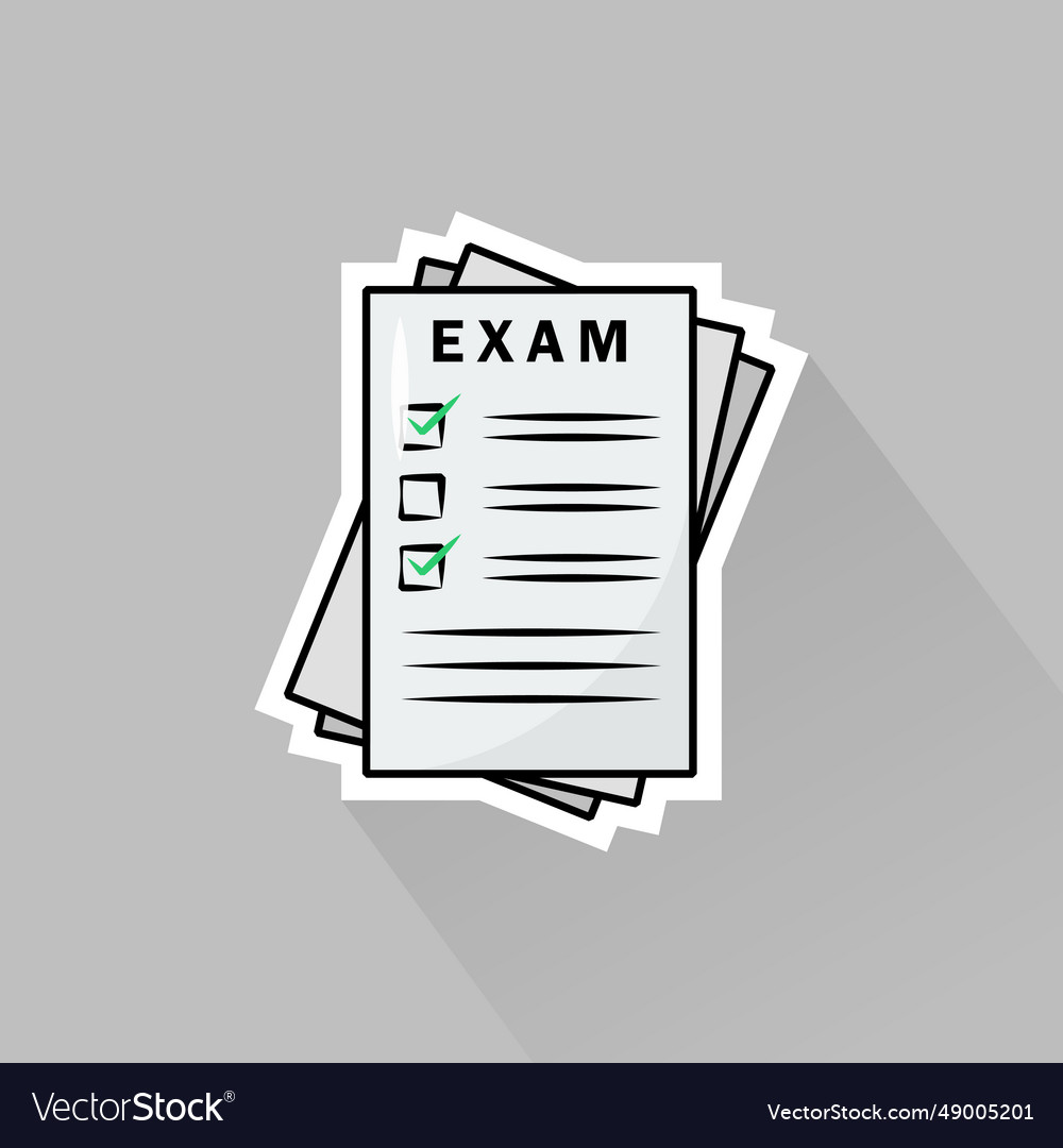 Exam paper Royalty Free Vector Image - VectorStock