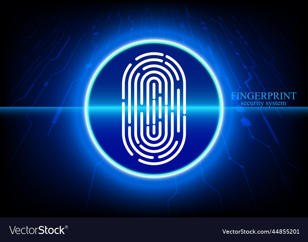 Graphics design fingerprint concept security vector image Graphics design fingerprint concept security