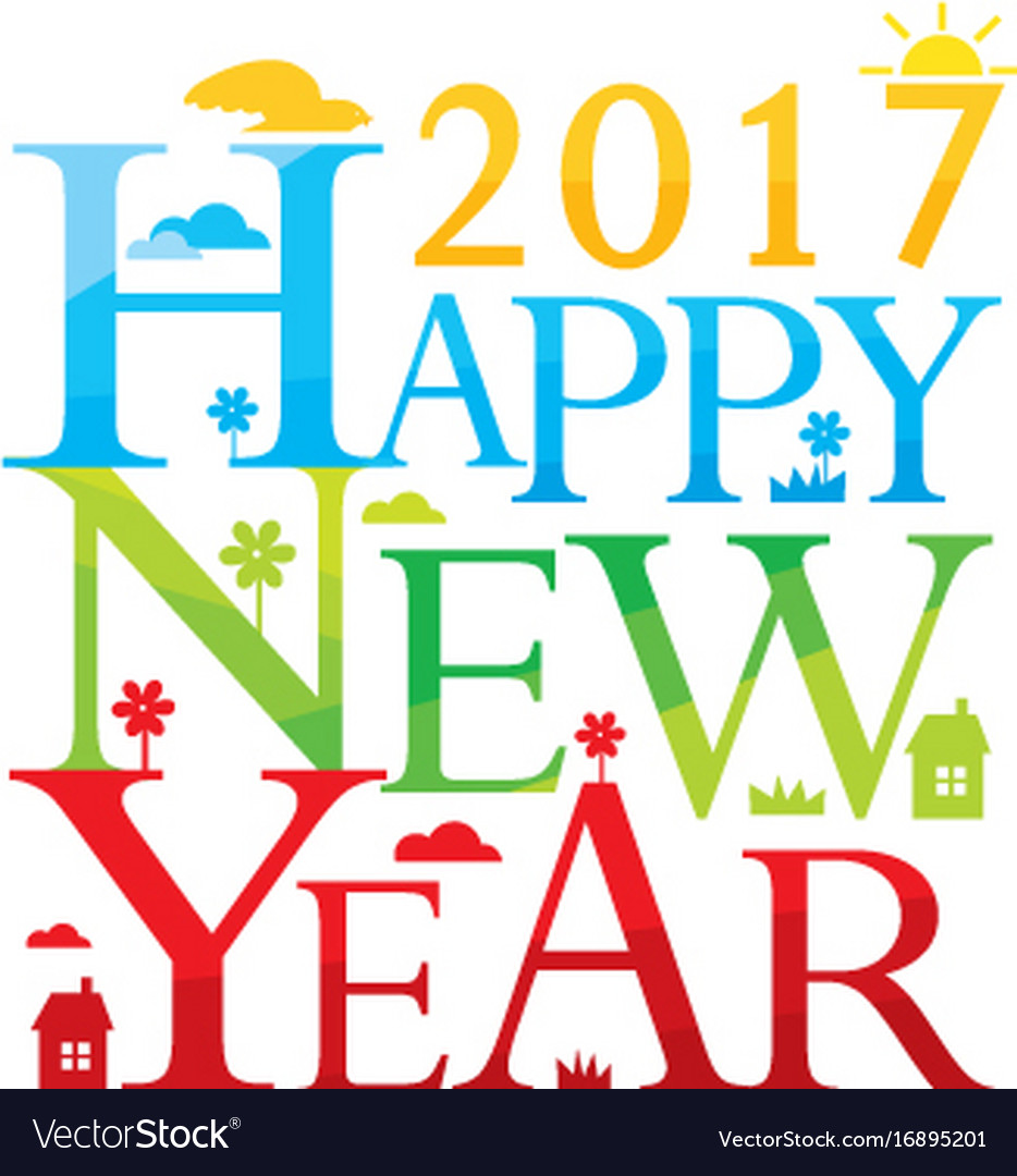 Frohes neues Jahr 2017 Schrift