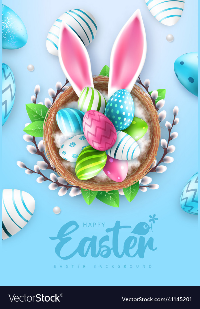 Holiday easter background with eggs Royalty Free Vector