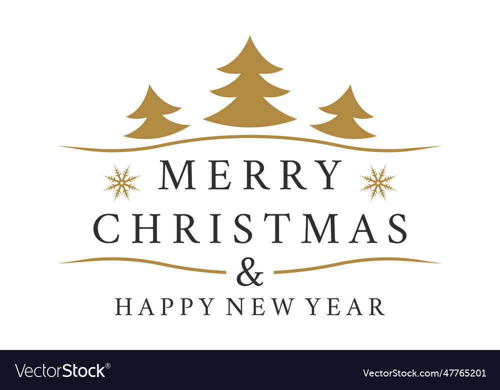 Merry Christmas Label For Greeting Card Design Vector Image