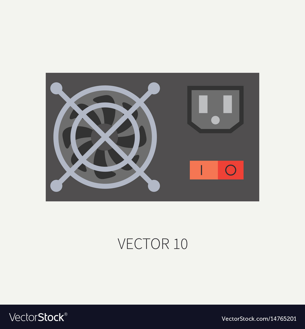 Plain flache Farbe Computer Teil Icon Leistung