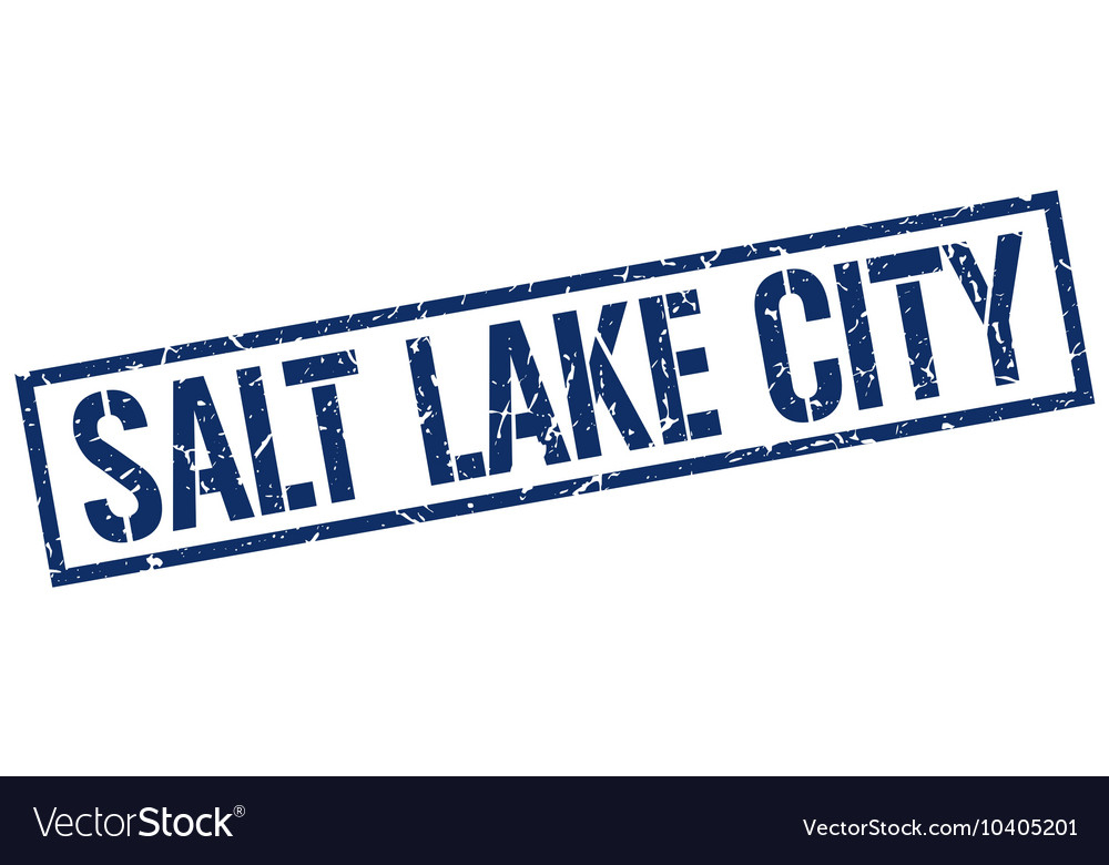 Salt lake city blue square stamp