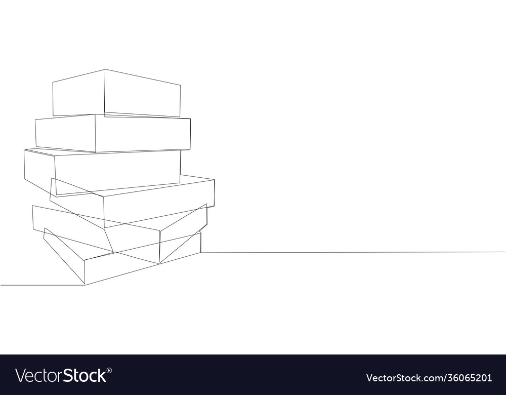Stack opened books in style one line black vector image Stack opened books in style one line black