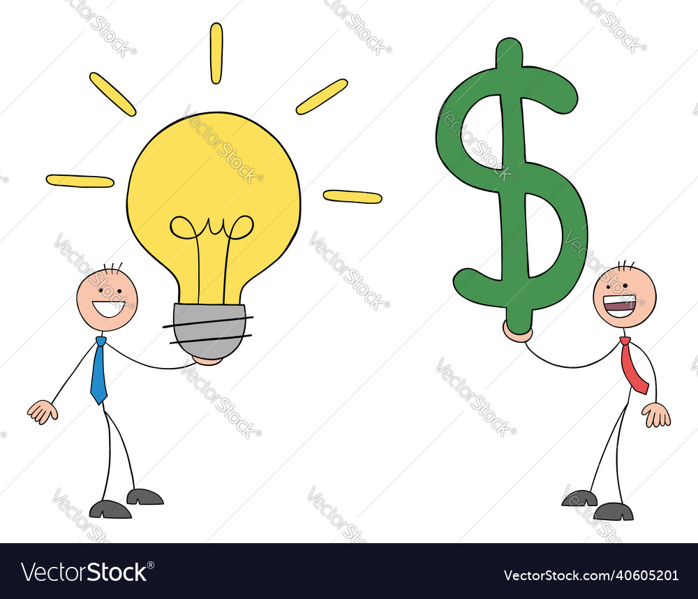 Stickman businessman sells his idea for money