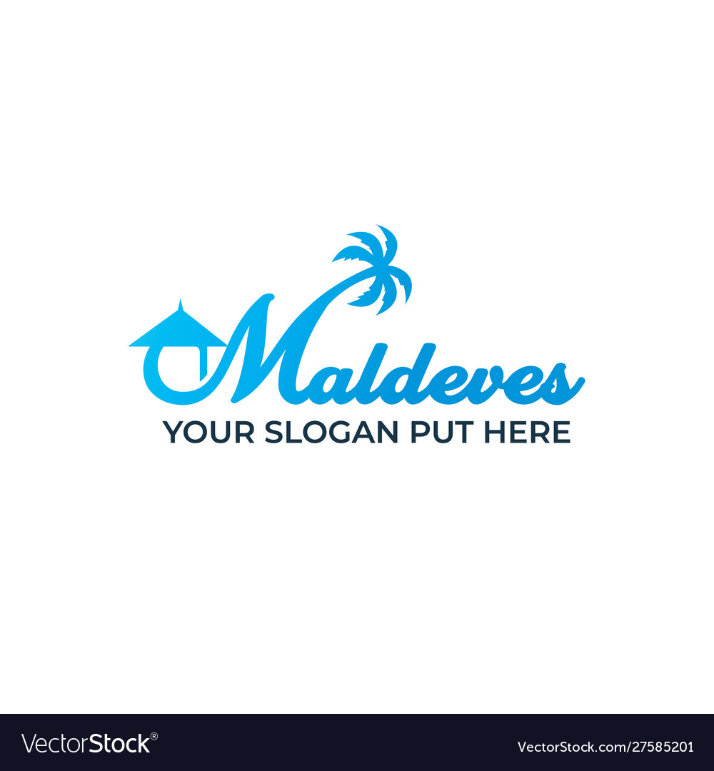 Typography maldives beach logo design template Vector Image