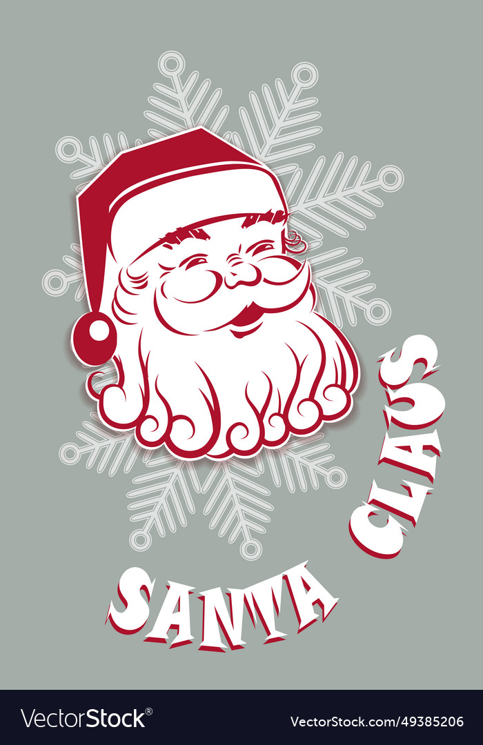 Abstract silhouette of santa claus with snowflakes