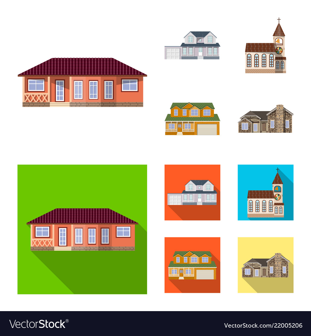 Building and front sign vector image Building and front sign
