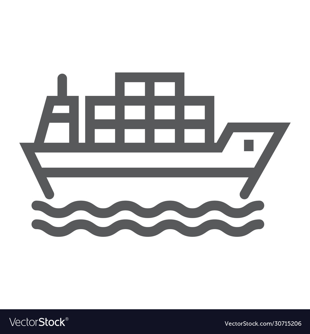 Cargo ship line icon logistic and delivery