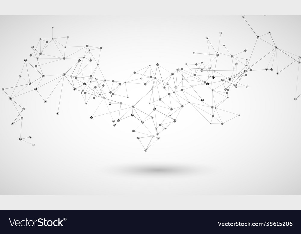 Connections dots with lines triangles shapes vector image Connections dots with lines triangles shapes