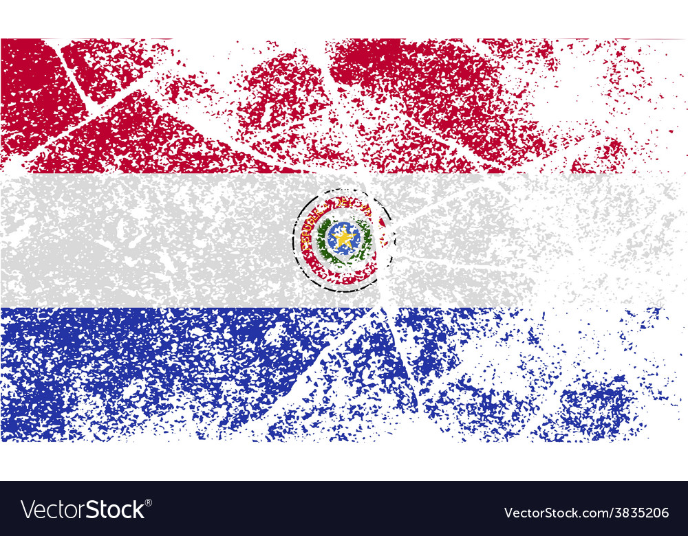 Flag of paraguay with old texture Royalty Free Vector Image