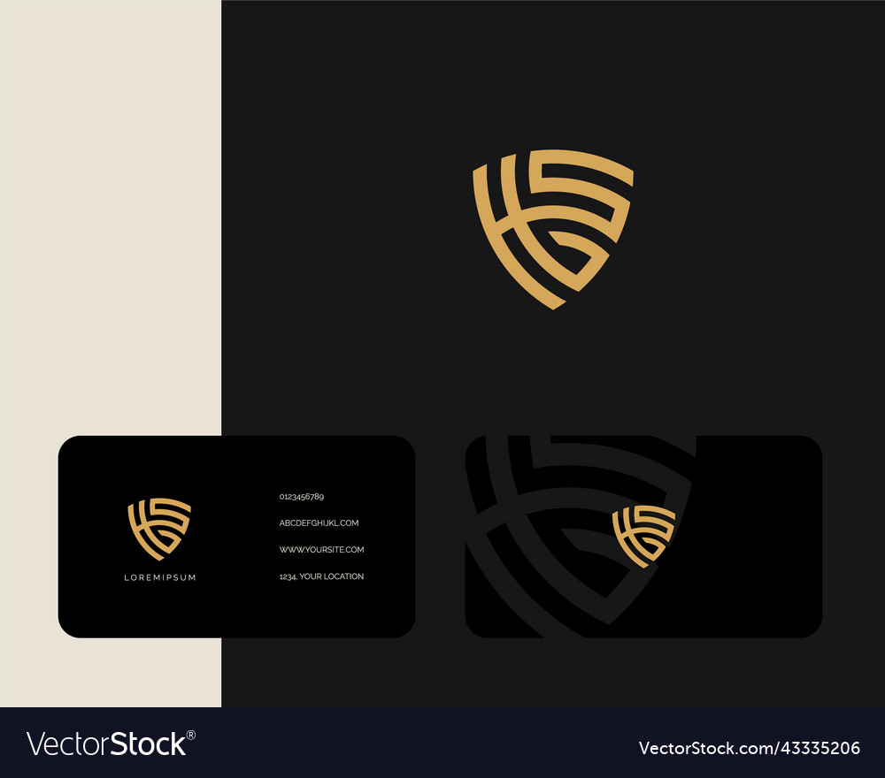 Letter h s g logo design with business card