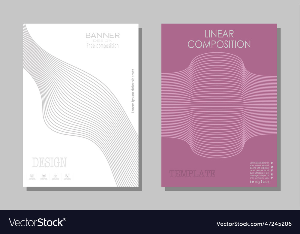 Linear composition a set of templates vector image Linear composition a set of templates