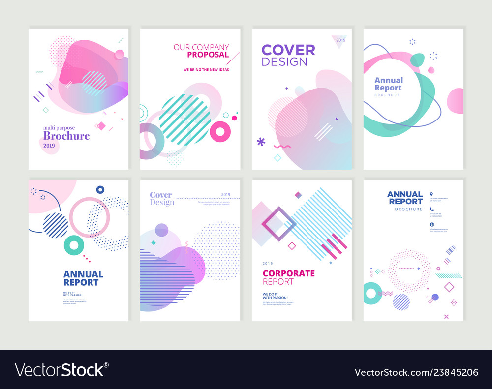 Set of brochure and annual report design templates vector image Set of brochure and annual report design templates