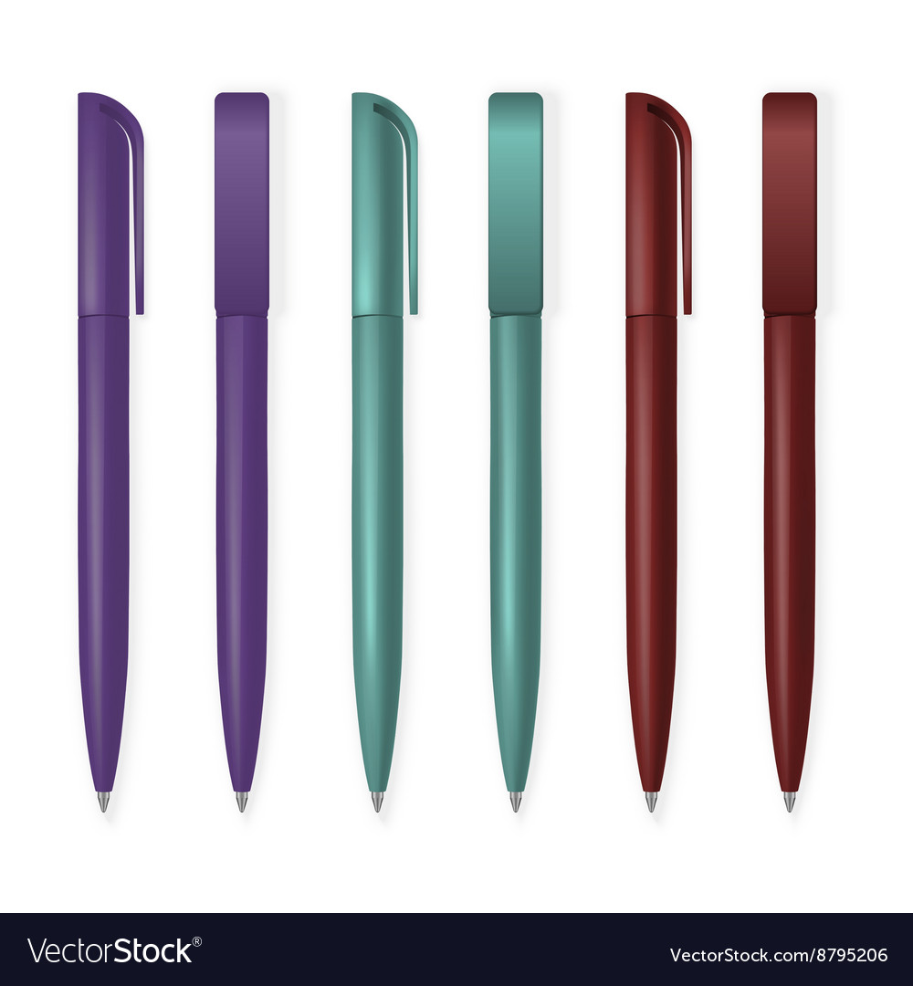 Set of pens Royalty Free Vector Image - VectorStock