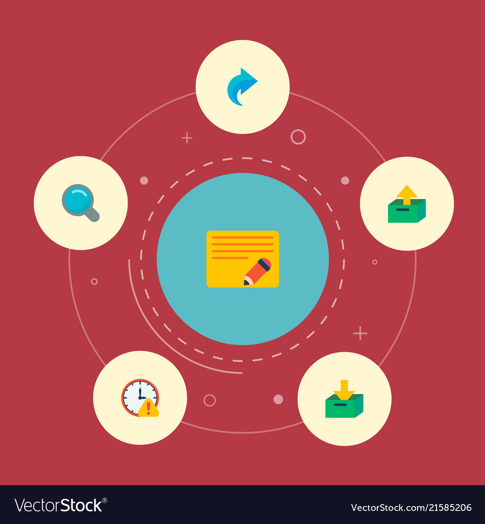 Set task manager icons flat style symbols vector image Set task manager icons flat style symbols