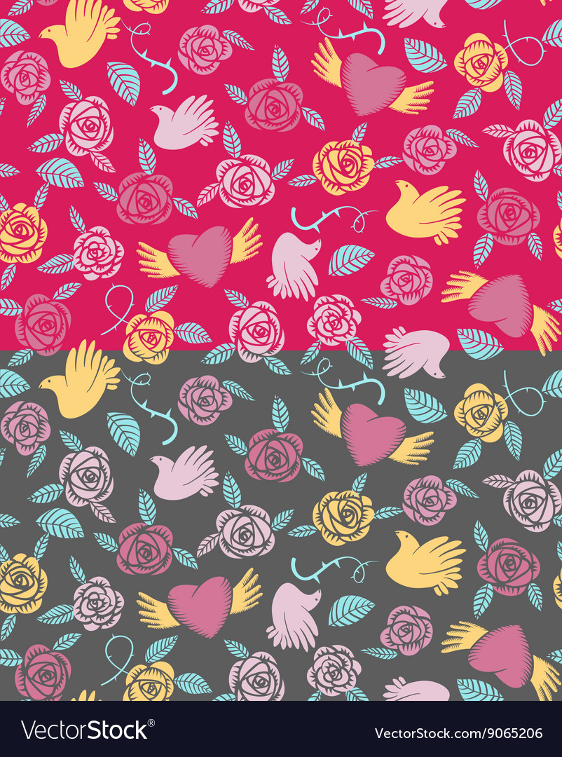 Valentine seamless pattern on a transparent