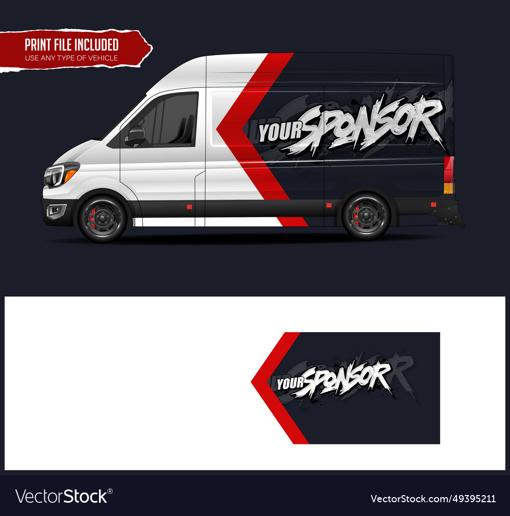 Car wrap design for vehicle vinyl branding Vector Image