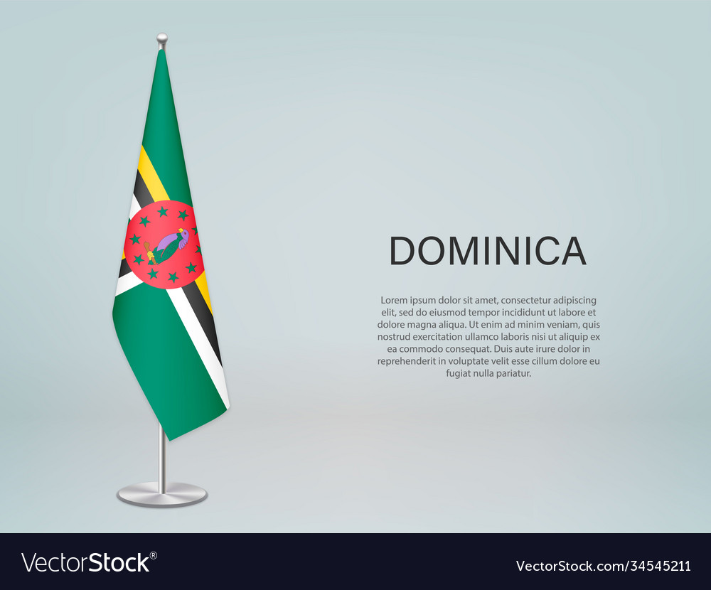 Dominica Flag on Stand