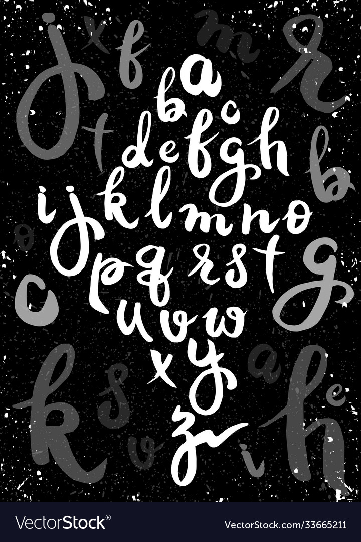 Handwritten brush script letters isolated