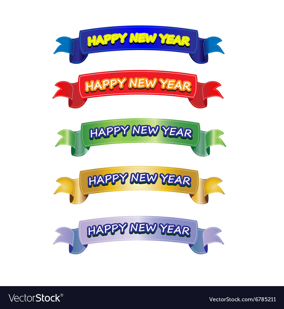 Happy new year ribbons