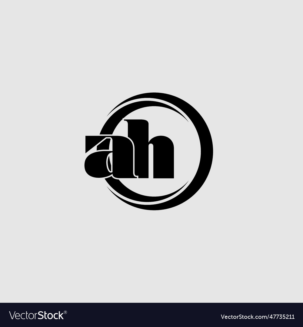 Letters ah simple circle linked line logo