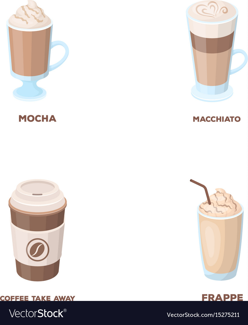 Mocha Macchiato Frappe Take Coffeedifferent Vector Image