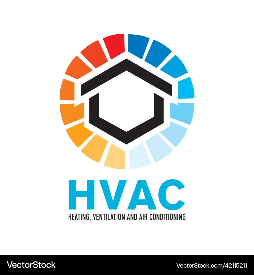 Set of heating and cooling logos Royalty Free Vector Image