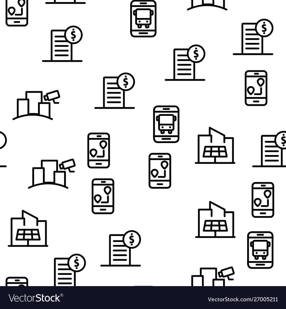 Smart city seamless pattern