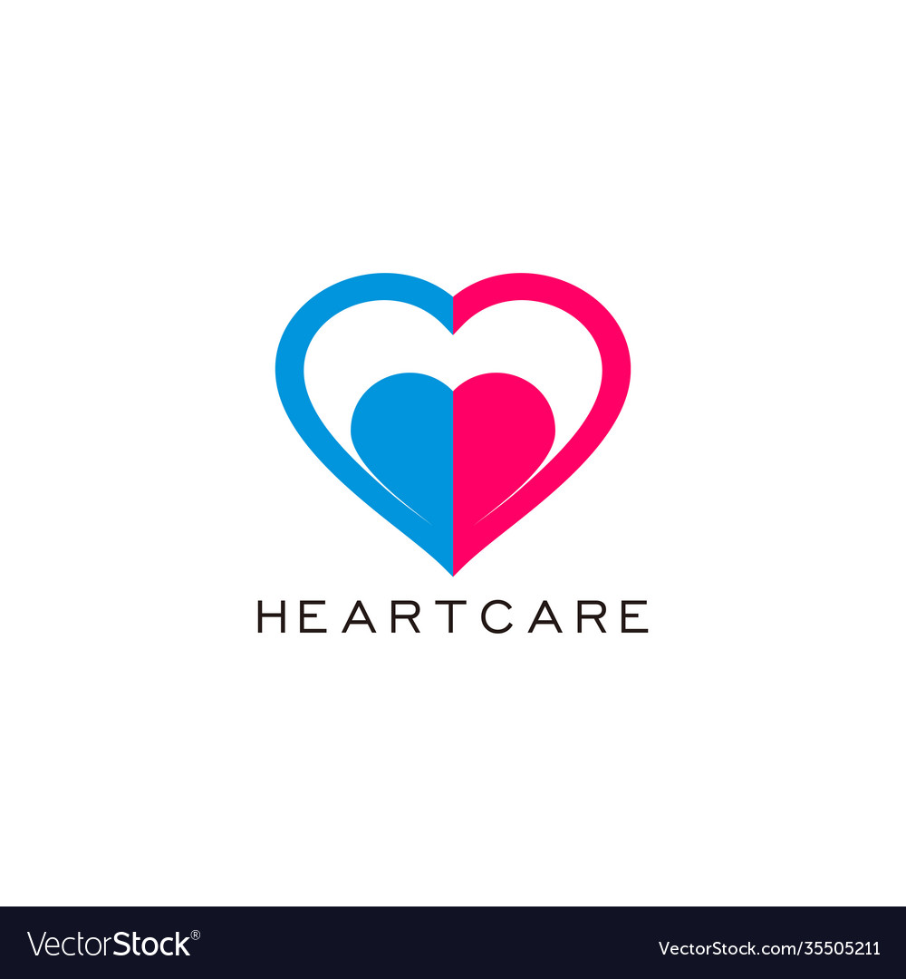 Symbol heart care medical simple geometric Vector Image