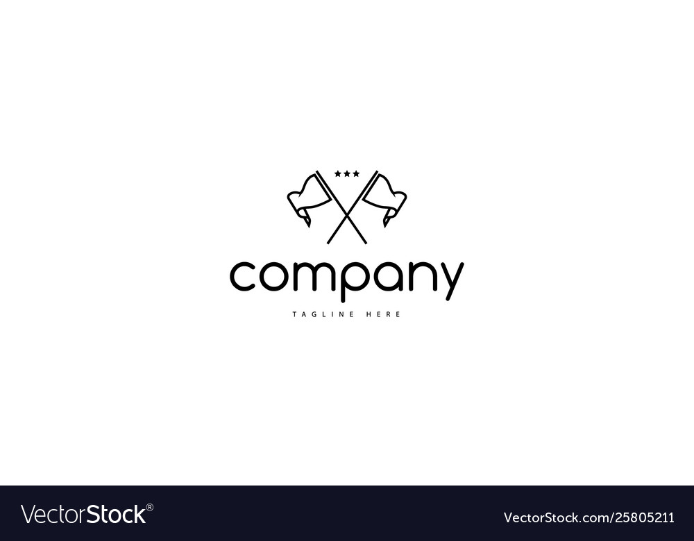 Two flags abstract black logo design image