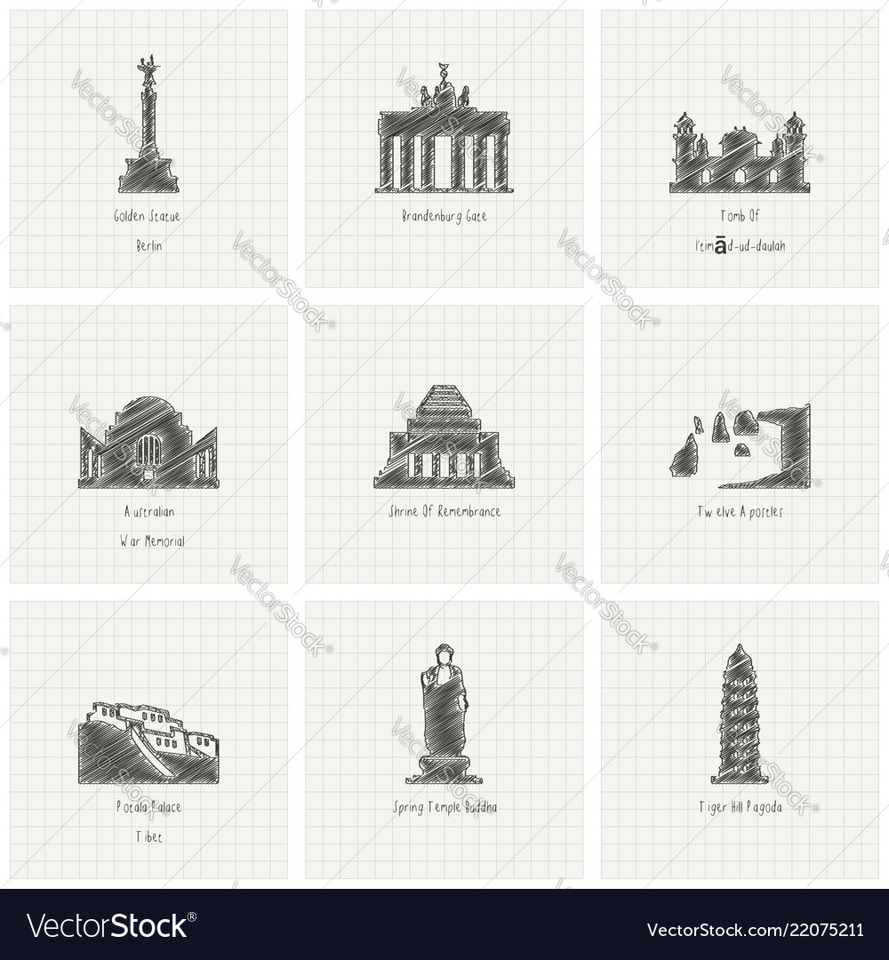 World famous landmarks design