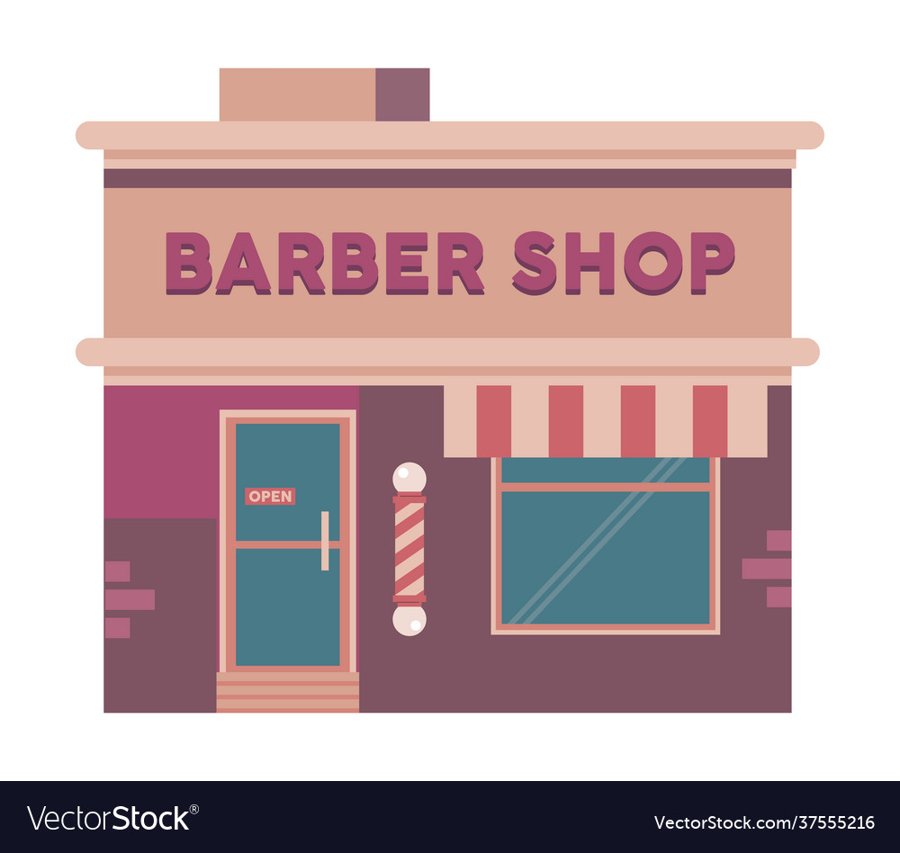 Barber shop building Royalty Free Vector Image