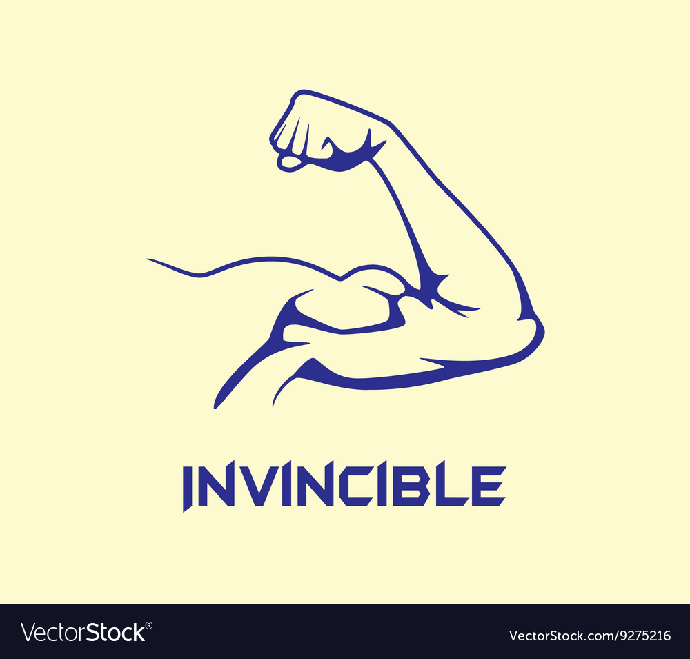 Bicep strong with invincible text flat