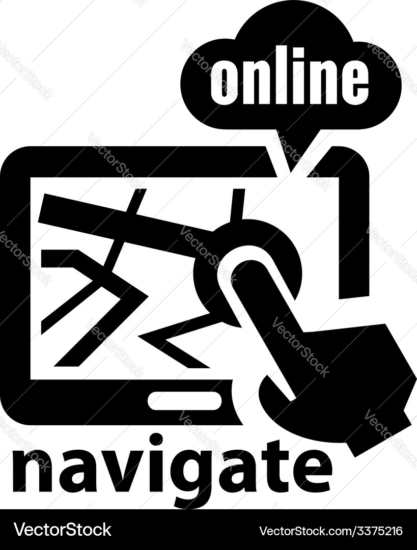 Black navigate icon Royalty Free Vector Image - VectorStock