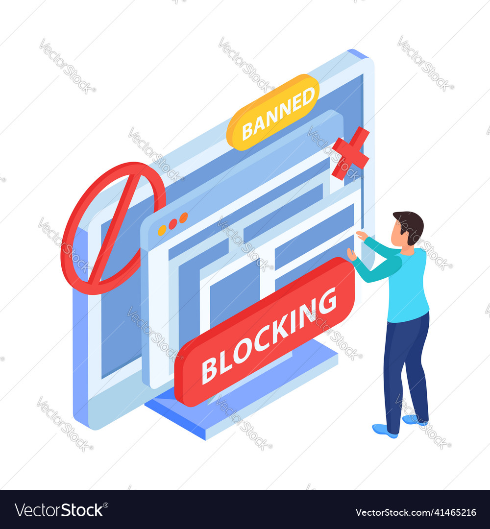 Blocking icon Royalty Free Vector Image