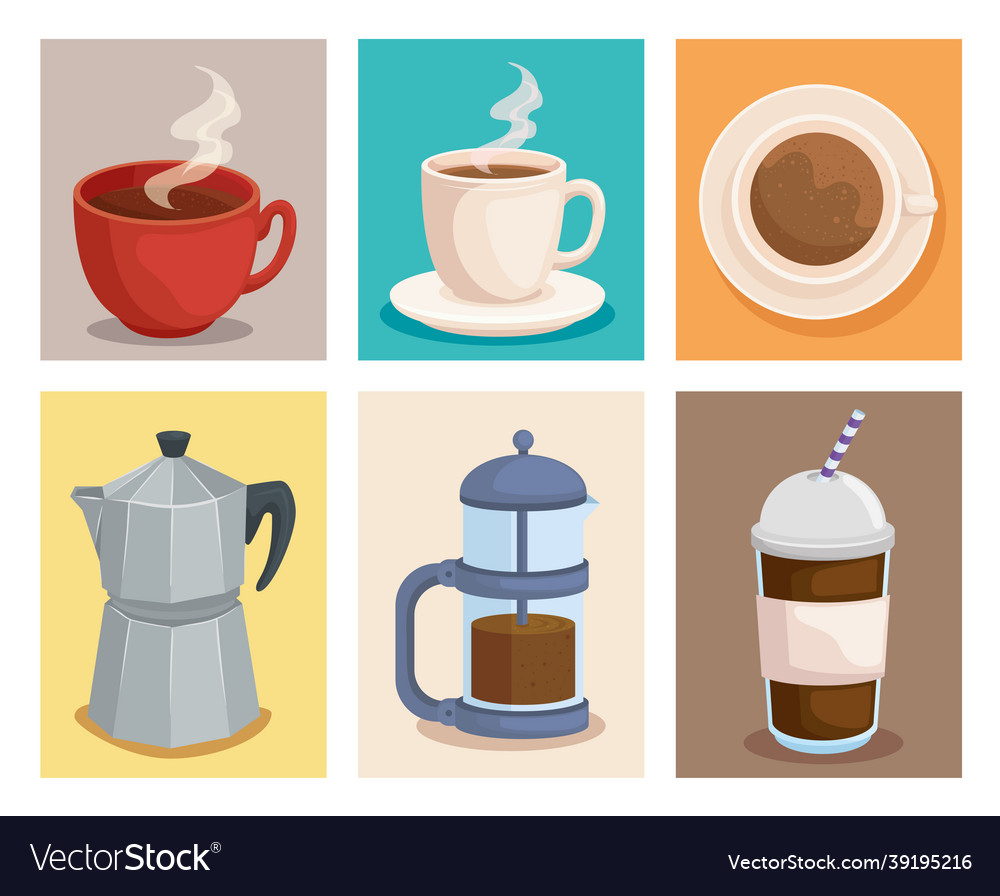 Coffee symbol collection Royalty Free Vector Image