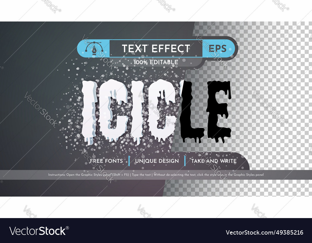 Icicle - editable text effect font style