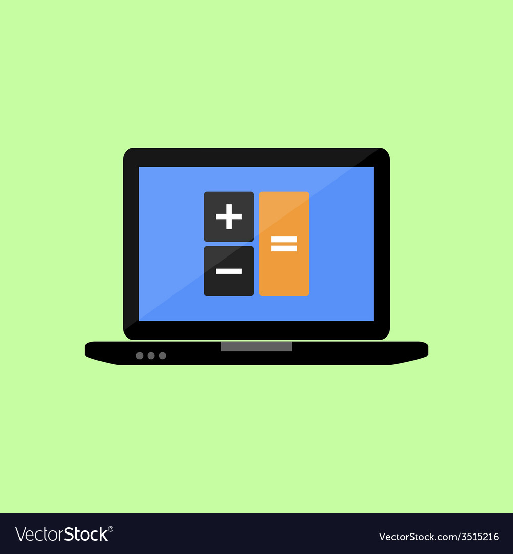 latop with calculator icon