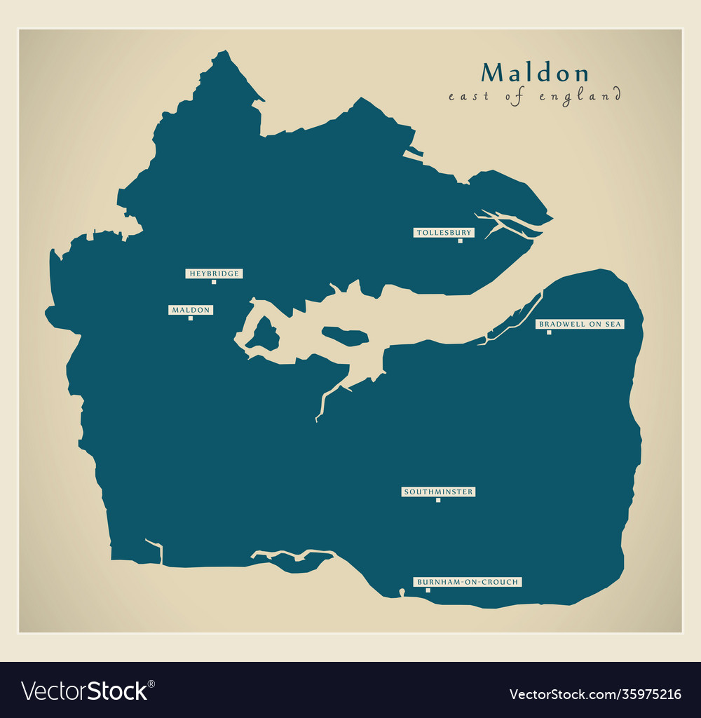 Maldon District Map England Uk Royalty Free Vector Image 2464