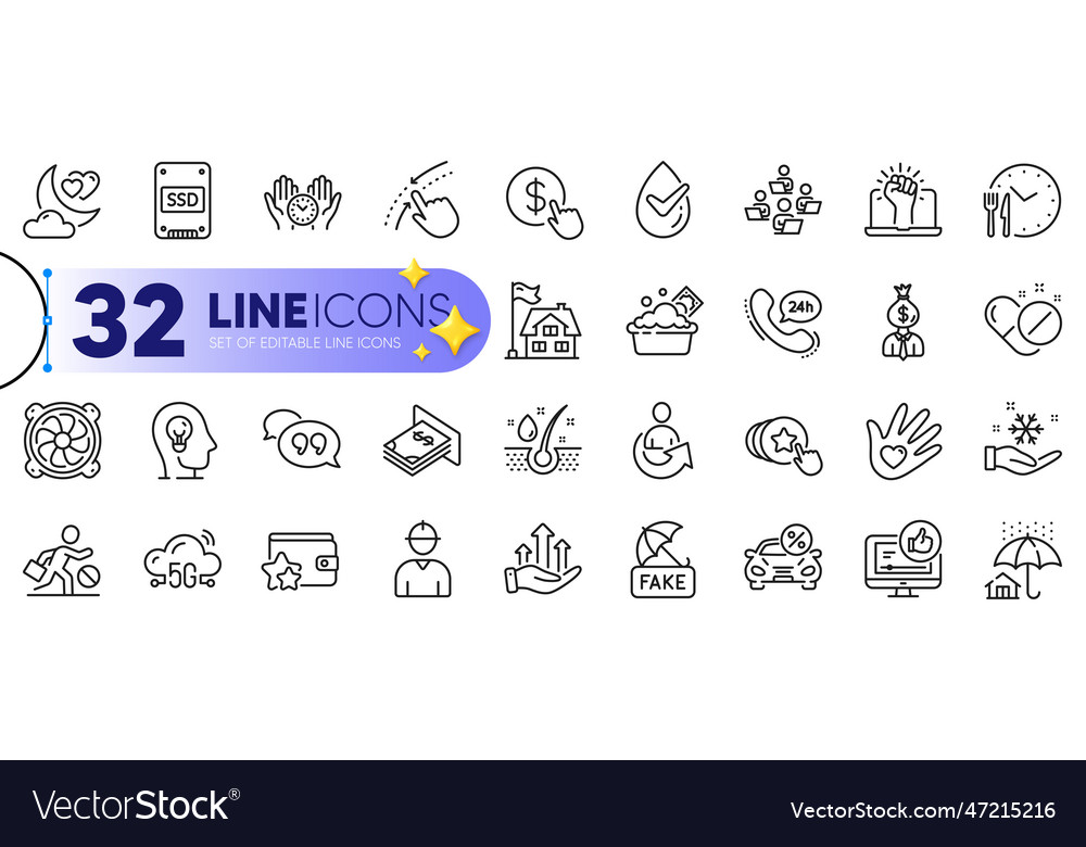 Outline set of jobless fake news Royalty Free Vector Image