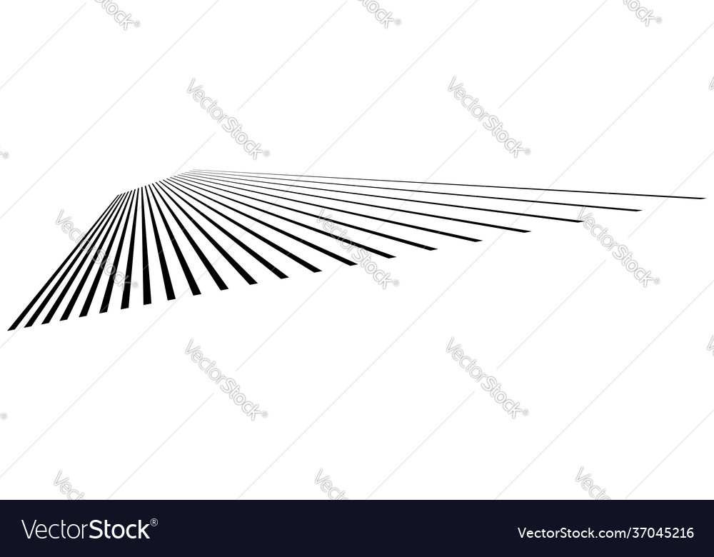 Parallel straight lines stripes in perspective 3d Vector Image