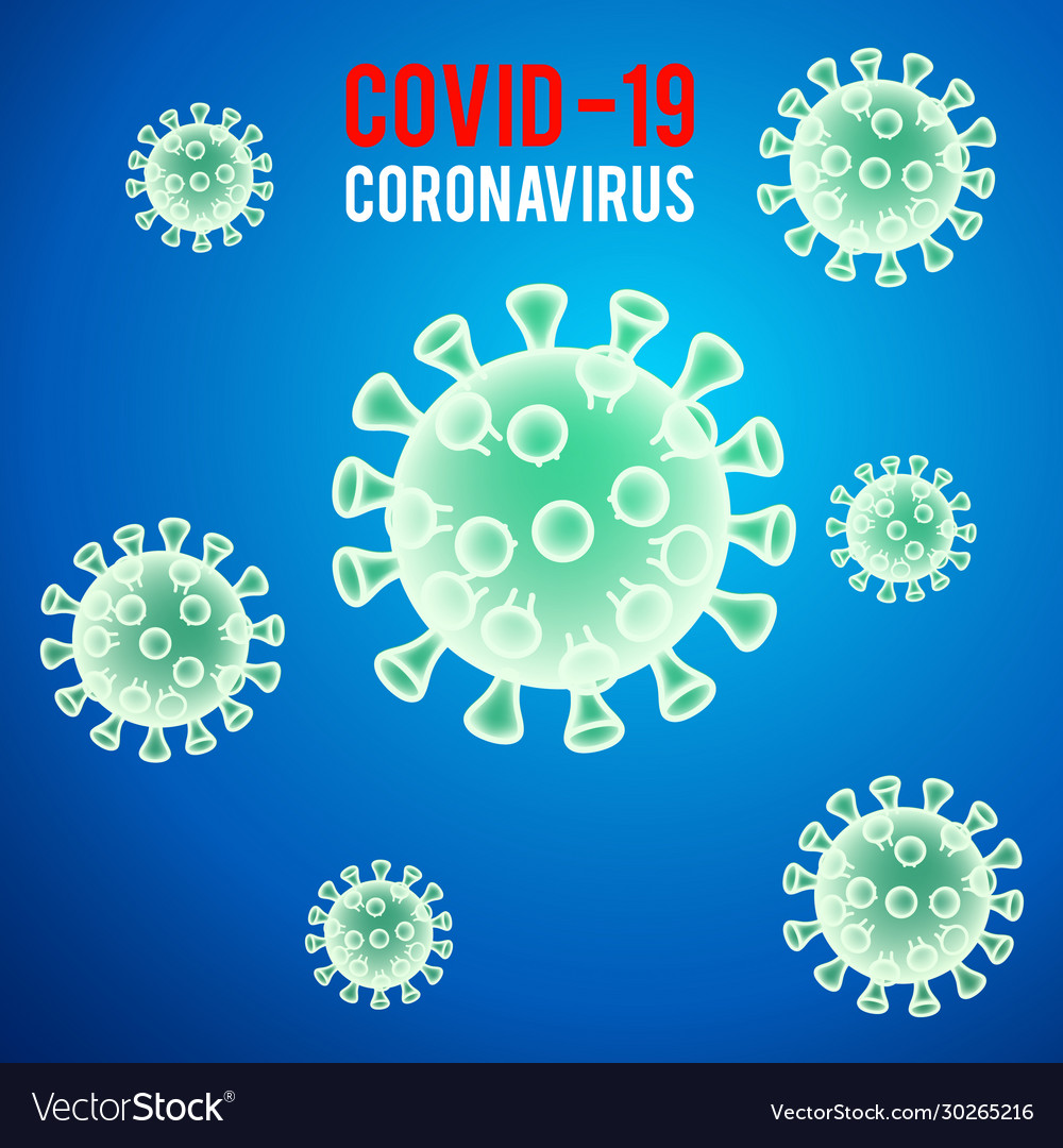 Realistic 3d coronavirus virion virus background Vector Image