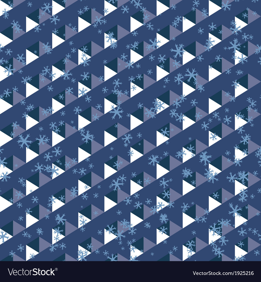 Seamless pattern of triangles and snowflakes