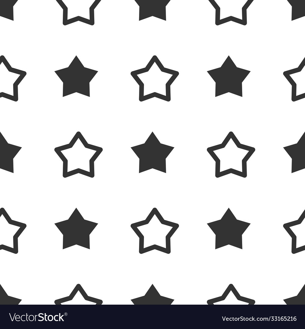 Seamless star pattern stars background black and Vector Image